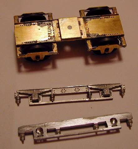 Bogie with prepared cosmetic frames.