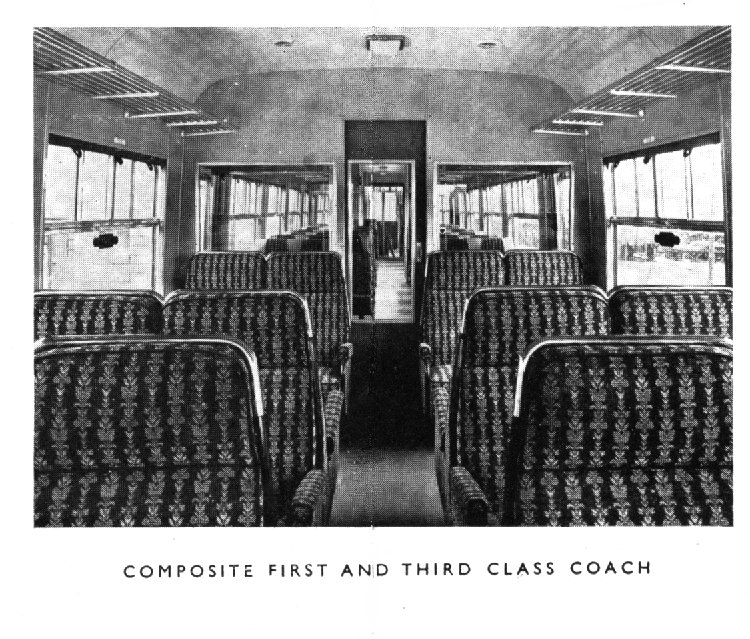 Composite first and third class coach